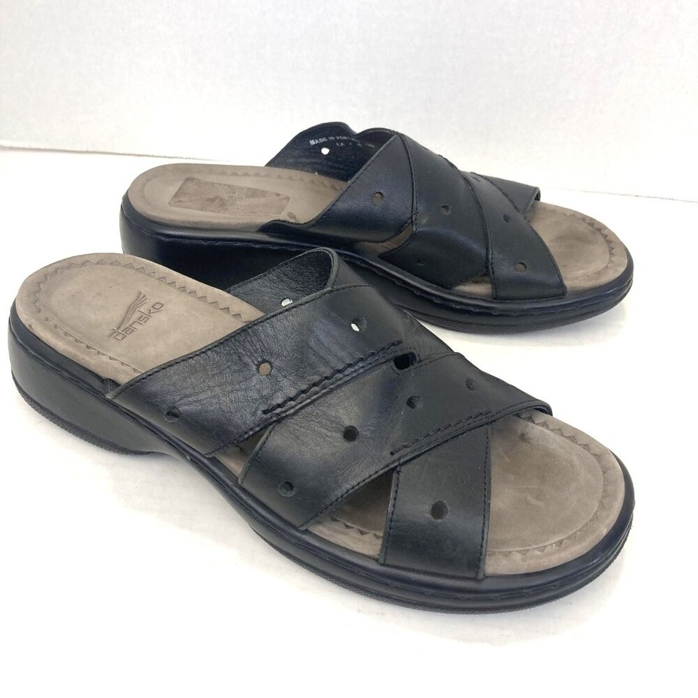 Dansko Black Leather Sandals